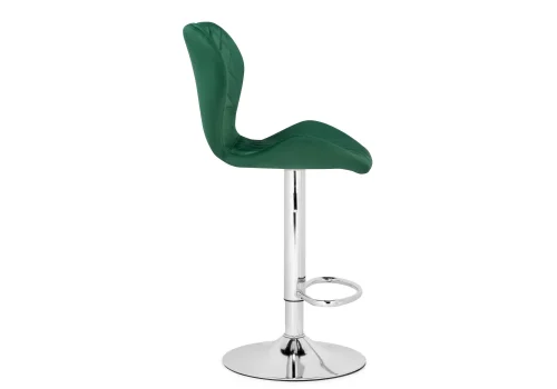 Барный стул Porch green / chrome 15723 Woodville, зелёный/велюр, ножки/металл/хром, размеры - *1080***460*490 фото 3