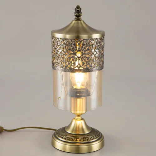 Настольная лампа Эмир CL467813 Citilux янтарная 1 лампа, основание бронзовое металл в стиле восточный  фото 4
