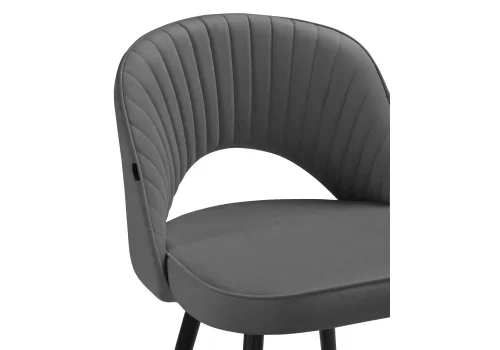 Деревянный стул Сандвикен черный / velutto 32 462137 Woodville, серый/велюр, ножки/металл/чёрный, размеры - ****500*550 фото 7