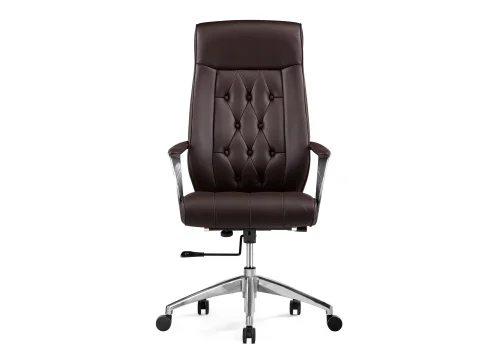 Компьютерное кресло Sarabi brown 15742 Woodville, коричневый/экокожа, ножки/металл/хром, размеры - *1310***690*690 фото 3