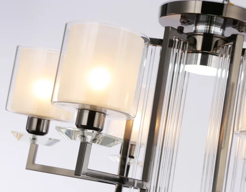 Люстра потолочная LED TR4422 Ambrella light белая на 6 ламп, основание хром в стиле классический современный  фото 7
