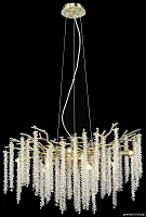 Люстра подвесная 185-303-10 Velante прозрачная на 10 ламп, основание золотое в стиле современный классический ветви