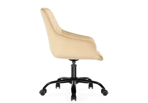 Компьютерное кресло Алмер бежевое  566505 Woodville, бежевый/велюр, ножки/пластик/чёрный, размеры - *930***570*600 фото 3