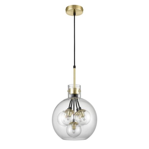 Люстра подвесная Caramella VL5904P35 Vele Luce прозрачная на 5 ламп, основание латунь в стиле современный шар
