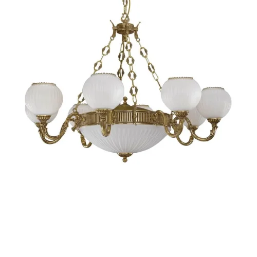 Люстра подвесная  L 9350/8+3 Reccagni Angelo белая на 11 ламп, основание золотое в стиле классический  фото 2