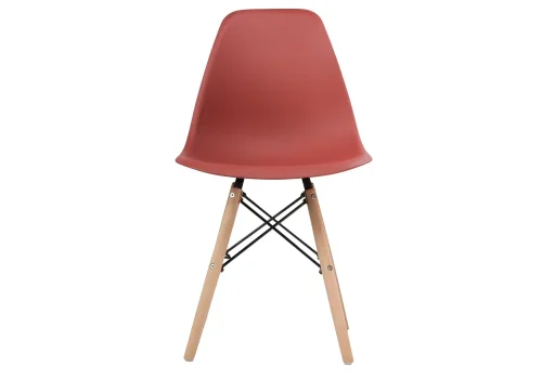 Пластиковый стул Eames PC-015 bordeaux 11896 Woodville, бордовый/, ножки/массив бука дерево/натуральный, размеры - ****460*520 фото 4