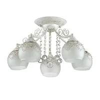 Люстра потолочная  TINETTA 3256/5C Lumion белая на 4 лампы, основание белое в стиле классический 