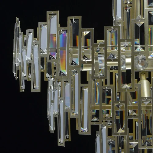 Люстра подвесная хрустальная Монарх 121010611 MW-Light прозрачная на 11 ламп, основание золотое в стиле классический  фото 11