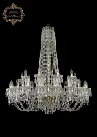 Люстра подвесная хрустальная 11.23.20+10.400.h-122.Gd.Dr Богемиа Арт Классик прозрачная на 30 ламп, основание золотое в стиле классический Люстра подвесная хрустальная 11.23.20+10.400.h-122.Gd.Dr Богемиа Арт Классик прозрачная на 30 ламп, основание золотое в стиле классический