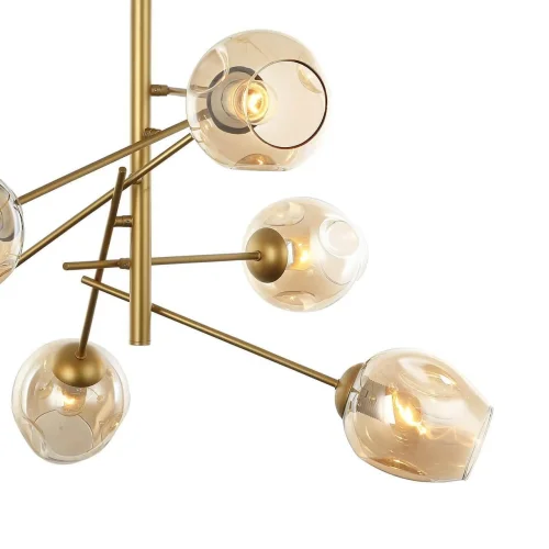 Люстра подвесная Traube 2360-6P Favourite янтарная на 6 ламп, основание золотое в стиле современный  фото 4