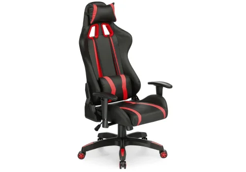 Компьютерное кресло Blok red / black 15136 Woodville, чёрный красный/искусственная кожа, ножки/пластик/чёрный, размеры - *1340***670*540 фото 6