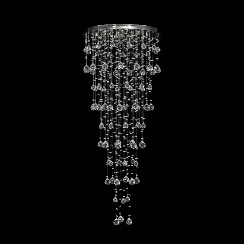 Люстра хрустальная каскадная Tesoro H 1.4.55.218 N Dio D'Arte прозрачная на 12 ламп, основание никель в стиле современный 