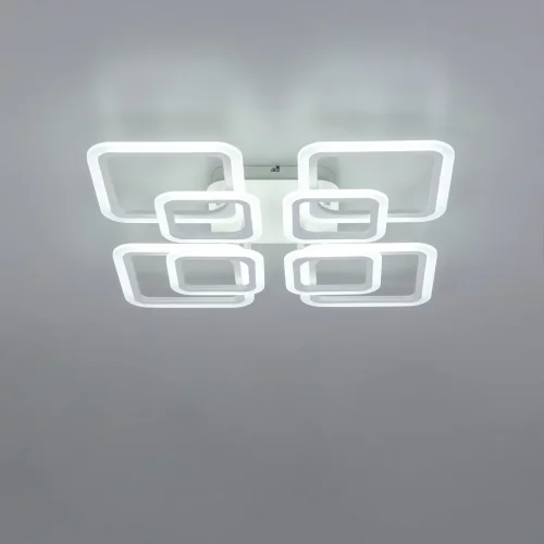 Люстра потолочная LED с пультом Марсель CL232180R Citilux белая на 1 лампа, основание белое в стиле современный хай-тек с пультом квадраты фото 5