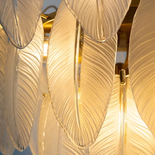 Люстра подвесная Evie A4052LM-12SG Arte Lamp прозрачная белая на 12 ламп, основание матовое золото золотое в стиле арт-деко классический  фото 4