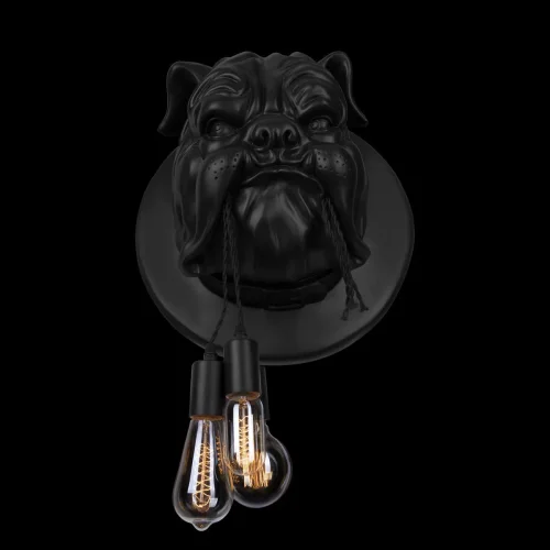 Бра Bulldog 10177 Black LOFT IT без плафона на 3 лампы, основание чёрное в стиле современный собака фото 4