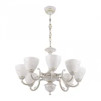 Люстра подвесная AM343659 343659/8 WT+G Arte Milano белая на 8 ламп, основание белое патина в стиле классический Люстра подвесная AM343659 343659/8 WT+G Arte Milano белая на 8 ламп, основание белое патина в стиле классический