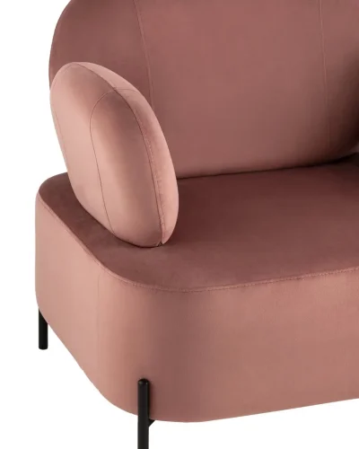 Кресло Кэнди велюр пыльно-розовый УТ000035880 Stool Group, розовый/велюр, ножки/металл/чёрный, размеры - ****860*790мм фото 3