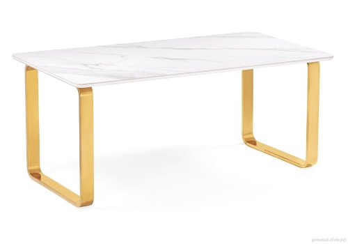 Керамический стол Селена 4 180х90х77 белый мрамор / золото 572191 Woodville столешница белая из керамика