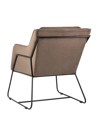 Кресло Роланд в стиле лофт велюр коричневый УТ000035916 Stool Group, коричневый/велюр, ножки/металл/чёрный, размеры - ****700*840мм фото 6