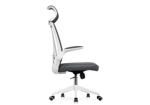 Компьютерное кресло Lokus dark gray 15633 Woodville, серый/сетка, ножки/пластик/белый, размеры - *1210***660*650 фото 4