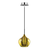 Светильник подвесной Pentola 803048 Lightstar жёлтый 1 лампа, основание хром в стиле арт-деко 