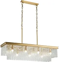 Люстра подвесная Harland 6308-10C BR CL Belfast прозрачная на 10 ламп, основание латунь в стиле классический Люстра подвесная Harland 6308-10C BR CL Belfast прозрачная на 10 ламп, основание латунь в стиле классический