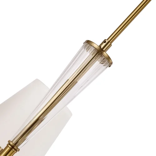 Люстра потолочная Osborn FR2027PL-05BS Freya белая на 5 ламп, основание латунь в стиле классический  фото 2