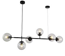 Светильник подвесной Ceredo LDP 6034-6 BK Lumina Deco прозрачный 6 ламп, основание чёрное в стиле современный шар