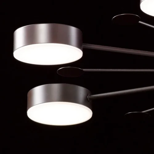 Люстра потолочная LED с пультом Гэлэкси 632016808 DeMarkt коричневая на 8 ламп, основание коричневое в стиле хай-тек с пультом фото 7