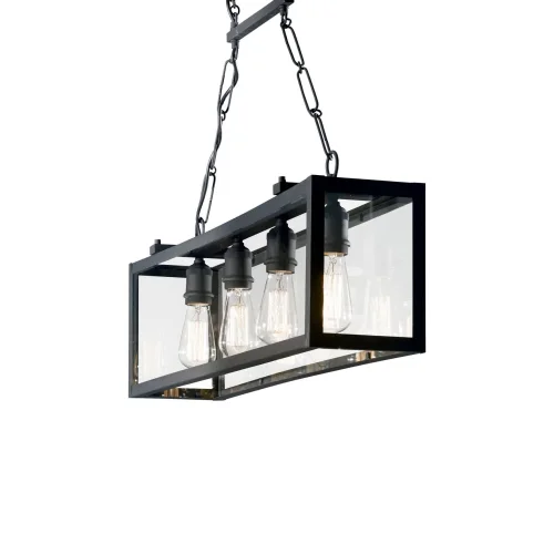 Светильник подвесной лофт IGOR SP4 Ideal Lux прозрачный 4 лампы, основание чёрное в стиле кантри  фото 2