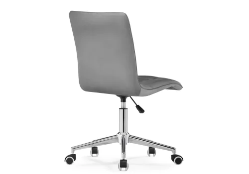Компьютерное кресло Квадро темно-серое / хром 539657 Woodville, серый/велюр, ножки/металл/хром, размеры - *960***420*570 фото 5
