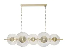 Светильник подвесной LED 4545+5/S gold Newport прозрачный 10 ламп, основание золотое в стиле современный американский 