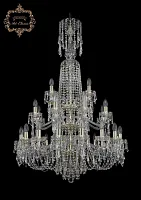 Люстра подвесная хрустальная 11.23.16+8+4.300.3d.XL-130.Gd.Dr Bohemia Art Classic прозрачная на 28 ламп, основание золотое в стиле классический Люстра подвесная хрустальная 11.23.16+8+4.300.3d.XL-130.Gd.Dr Bohemia Art Classic прозрачная на 28 ламп, основание золотое в стиле классический