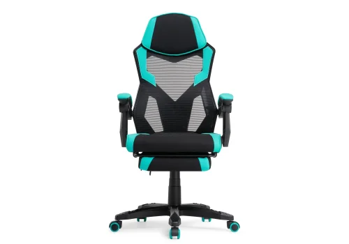 Компьютерное кресло Brun tiffany / black 15400 Woodville, голубой чёрный/сетка ткань, ножки/пластик/чёрный, размеры - *1200***610* фото 4