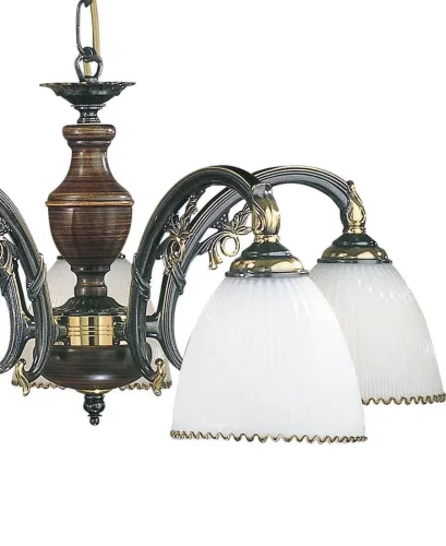 Люстра подвесная  L 3800/5 Reccagni Angelo белая на 5 ламп, основание бронзовое коричневое в стиле кантри классический  фото 2