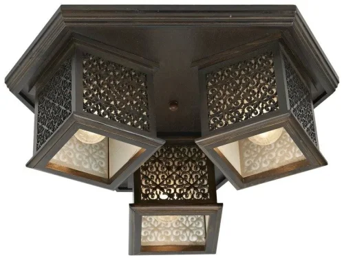 Светильник потолочный 594-727-03 Velante коричневый 3 лампы, основание коричневое в стиле кантри 