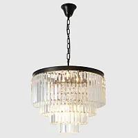 Люстра подвесная MAXIME SP6 BLACK Crystal Lux прозрачная на 6 ламп, основание чёрное в стиле американский Люстра подвесная MAXIME SP6 BLACK Crystal Lux прозрачная на 6 ламп, основание чёрное в стиле американский