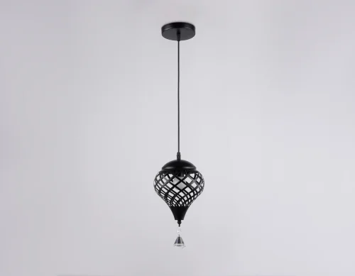 Светильник подвесной TR8442 Ambrella light чёрный 1 лампа, основание чёрное в стиле восточный кантри прованс  фото 4