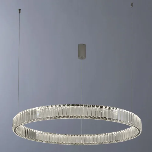 Люстра подвесная LED Renata 1135/02 SP-48 Divinare прозрачная на 1 лампа, основание хром в стиле современный кольца фото 3