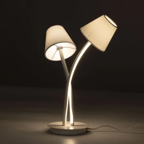 Настольная лампа LED Аэлита 480032702 MW-Light белая 2 лампы, основание белое металл в стиле современный  фото 2