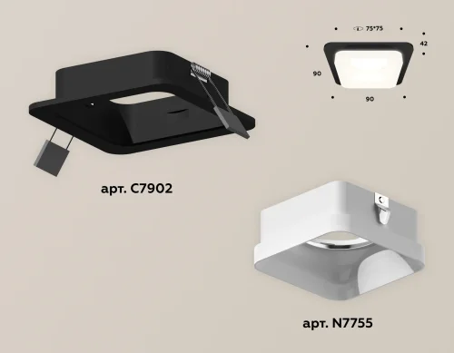 Светильник точечный Techno spot XC7902013 Ambrella light белый 1 лампа, основание чёрное в стиле современный  фото 2