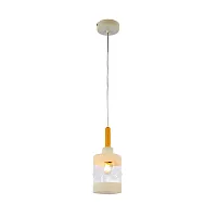 Светильник подвесной Abiritto SLE114503-01 Evoluce прозрачный белый 1 лампа, основание белое в стиле современный 