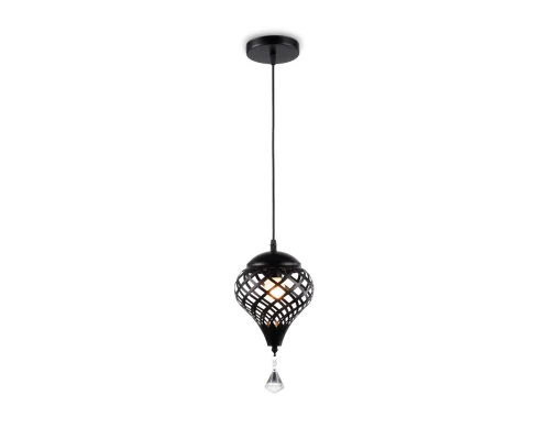 Светильник подвесной TR8442 Ambrella light чёрный 1 лампа, основание чёрное в стиле восточный кантри прованс  фото 2