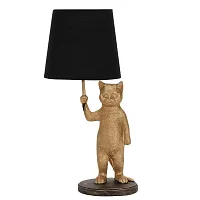 Настольная лампа Padova OML-19814-01 Omnilux чёрная 1 лампа, основание золотое коричневое металл в стиле современный животные