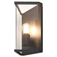 Настенный светильник Meribel 6495 Mantra уличный IP54 чёрный серый 1 лампа, плафон прозрачный в стиле современный E27