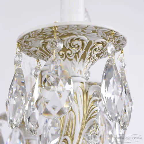 Люстра подвесная 71101/12/300 B WMG Bohemia Ivele Crystal без плафона на 12 ламп, основание белое патина золотое в стиле классический sp фото 5