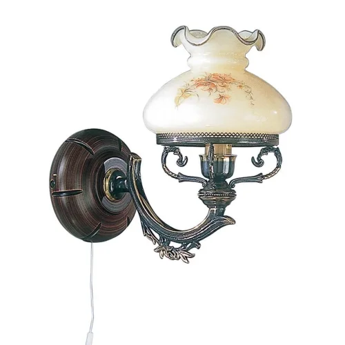 Бра с выключателем A 2812/1  Reccagni Angelo белый на 1 лампа, основание бронзовое в стиле кантри 