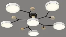 Люстра потолочная LED 446-007-06 Velante белая на 1 лампа, основание чёрное в стиле хай-тек современный 
