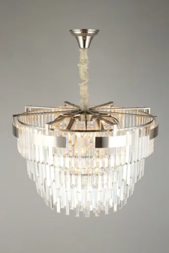Люстра подвесная Mariz APL.813.03.15 Aployt прозрачная на 15 ламп, основание никель в стиле классический  фото 4