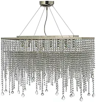 Люстра подвесная хрустальная Milano E 1.5.70X25.105 N Arti Lampadari прозрачная на 8 ламп, основание никель в стиле арт-деко 
